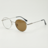 June Brown Photochromic Lens Glasses - Silver Round Stainless steel Frame