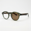 Lena Brown Photochromic Lens Glasses - Olive green Round TR90 Frame