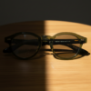 Lena Grey Photochromic Lens Glasses - Olive green Round TR90 Frame - Lifestyle Lena Grey Photochromic Lens Glasses - Olive green Round TR90 Frame