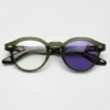 Lena Purple Photochromic Lens Glasses - Olive green Round TR90 Frame - Front View Lena Purple Photochromic Lens Glasses - Olive green Round TR90 Frame