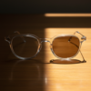 Lora Brown Photochromic Lens Glasses - Clear Round TR90 Frame - Lifestyle Lora Brown Photochromic Lens Glasses - Clear Round TR90 Frame