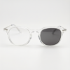Lora Grey Photochromic Lens Glasses - Clear Round TR90 Frame - Front View Lora Grey Photochromic Lens Glasses - Clear Round TR90 Frame