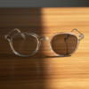 Lora Grey Photochromic Lens Glasses - Clear Round TR90 Frame - Lifestyle Lora Grey Photochromic Lens Glasses - Clear Round TR90 Frame
