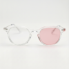 Lora Pink Photochromic Lens Glasses - Clear Round TR90 Frame - Front View Lora Pink Photochromic Lens Glasses - Clear Round TR90 Frame