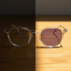 Lora Purple Photochromic Lens Glasses - Clear Round TR90 Frame - Lifestyle Lora Purple Photochromic Lens Glasses - Clear Round TR90 Frame