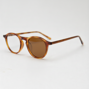 Brown Photochromic Glasses - Tortoise Round TR90 Frame - Side View