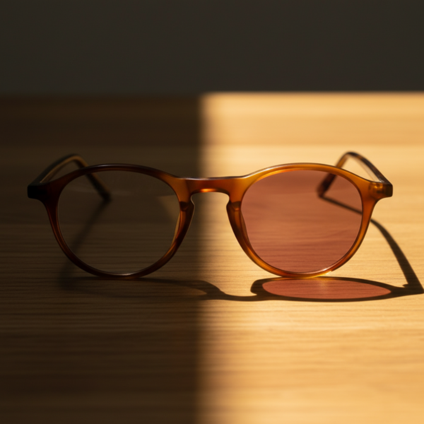 Moira Pink Photochromic Lens Glasses - Tortoise Round TR90 Frame - Lifestyle Moira Pink Photochromic Lens Glasses - Tortoise Round TR90 Frame