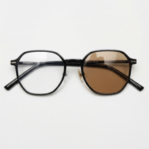 Nina Brown Photochromic Lens Glasses - Black Square TR90 Frame - Front View Nina Brown Photochromic Lens Glasses - Black Square TR90 Frame