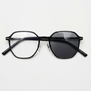 Nina Grey Photochromic Lens Glasses - Black Square TR90 Frame - Front View Nina Grey Photochromic Lens Glasses - Black Square TR90 Frame