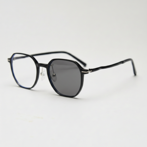 Grey Photochromic Glasses - Black Square TR90 Frame - Side View