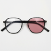 Nina Pink Photochromic Lens Glasses - Black Square TR90 Frame - Front View Nina Pink Photochromic Lens Glasses - Black Square TR90 Frame
