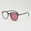 Nina Pink Photochromic Lens Glasses - Black Square TR90 Frame - Side View Nina Pink Photochromic Lens Glasses - Black Square TR90 Frame