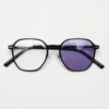 Nina Purple Photochromic Lens Glasses - Black Square TR90 Frame - Front View Nina Purple Photochromic Lens Glasses - Black Square TR90 Frame