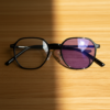 Nina Purple Photochromic Lens Glasses - Black Square TR90 Frame - Lifestyle Nina Purple Photochromic Lens Glasses - Black Square TR90 Frame