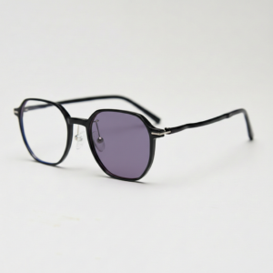 Purple Photochromic Glasses - Black Square TR90 Frame - Side View