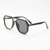 Poppy Grey Photochromic Lens Glasses - Glossy black Geometric TR90 Frame - Side View Poppy Grey Photochromic Lens Glasses - Glossy black Geometric TR90 Frame