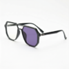 Poppy Purple Photochromic Lens Glasses - Glossy black Geometric TR90 Frame - Side View Poppy Purple Photochromic Lens Glasses - Glossy black Geometric TR90 Frame