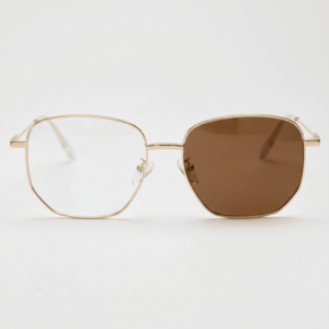 Ruth Brown Photochromic Lens Glasses - Gold Geometric Metal Frame - Front View Ruth Brown Photochromic Lens Glasses - Gold Geometric Metal Frame