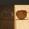 Ruth Brown Photochromic Lens Glasses - Gold Geometric Metal Frame - Lifestyle Ruth Brown Photochromic Lens Glasses - Gold Geometric Metal Frame