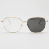 Ruth Grey Photochromic Lens Glasses - Gold Geometric Metal Frame - Front View Ruth Grey Photochromic Lens Glasses - Gold Geometric Metal Frame