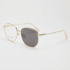 Ruth Grey Photochromic Lens Glasses - Gold Geometric Metal Frame - Side View Ruth Grey Photochromic Lens Glasses - Gold Geometric Metal Frame