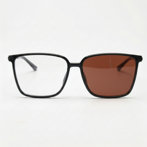 Sally Brown Photochromic Lens Glasses - Glossy black Square TR90 Frame - Front View Sally Brown Photochromic Lens Glasses - Glossy black Square TR90 Frame