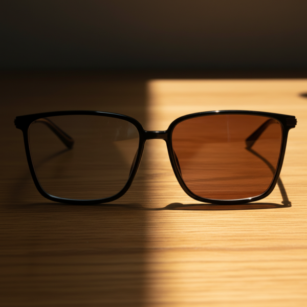 Sally Brown Photochromic Lens Glasses - Glossy black Square TR90 Frame - Lifestyle Sally Brown Photochromic Lens Glasses - Glossy black Square TR90 Frame
