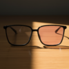 Sally Pink Photochromic Lens Glasses - Glossy black Square TR90 Frame - Lifestyle Sally Pink Photochromic Lens Glasses - Glossy black Square TR90 Frame