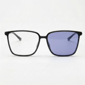 Sally Purple Photochromic Lens Glasses - Glossy black Square TR90 Frame - Front View Sally Purple Photochromic Lens Glasses - Glossy black Square TR90 Frame