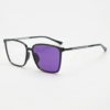 Sally Purple Photochromic Lens Glasses - Glossy black Square TR90 Frame - Side View Sally Purple Photochromic Lens Glasses - Glossy black Square TR90 Frame