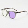 Sherry Purple Photochromic Lens Glasses - Olive green Square TR90 Frame - Side View Sherry Purple Photochromic Lens Glasses - Olive green Square TR90 Frame