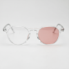 Susan Pink Photochromic Lens Glasses - Clear Geometric TR90 Frame - Front View Susan Pink Photochromic Lens Glasses - Clear Geometric TR90 Frame
