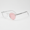 Susan Pink Photochromic Lens Glasses - Clear Geometric TR90 Frame - Side View Susan Pink Photochromic Lens Glasses - Clear Geometric TR90 Frame