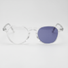 Susan Purple Photochromic Lens Glasses - Clear Geometric TR90 Frame - Front View Susan Purple Photochromic Lens Glasses - Clear Geometric TR90 Frame