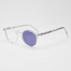 Susan Purple Photochromic Lens Glasses - Clear Geometric TR90 Frame - Side View Susan Purple Photochromic Lens Glasses - Clear Geometric TR90 Frame