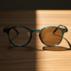 Tina Brown Photochromic Lens Glasses - Green Round TR90 Frame - Lifestyle Tina Brown Photochromic Lens Glasses - Green Round TR90 Frame