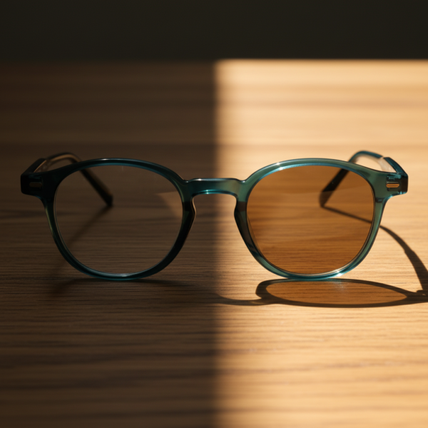 Tina Brown Photochromic Lens Glasses - Green Round TR90 Frame - Lifestyle Tina Brown Photochromic Lens Glasses - Green Round TR90 Frame
