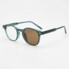 Tina Brown Photochromic Lens Glasses - Green Round TR90 Frame - Side View Tina Brown Photochromic Lens Glasses - Green Round TR90 Frame