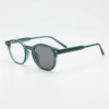 Tina Grey Photochromic Lens Glasses - Green Round TR90 Frame - Side View Tina Grey Photochromic Lens Glasses - Green Round TR90 Frame