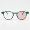Tina Pink Photochromic Lens Glasses - Green Round TR90 Frame - Front View Tina Pink Photochromic Lens Glasses - Green Round TR90 Frame