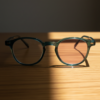 Tina Pink Photochromic Lens Glasses - Green Round TR90 Frame - Lifestyle Tina Pink Photochromic Lens Glasses - Green Round TR90 Frame
