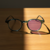 Tina Purple Photochromic Lens Glasses - Green Round TR90 Frame - Lifestyle Tina Purple Photochromic Lens Glasses - Green Round TR90 Frame