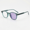 Tina Purple Photochromic Lens Glasses - Green Round TR90 Frame - Side View Tina Purple Photochromic Lens Glasses - Green Round TR90 Frame