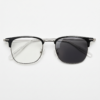 Vicky Grey Photochromic Lens Glasses - Silver Browline TR90 Frame - Front View Vicky Grey Photochromic Lens Glasses - Silver Browline TR90 Frame