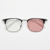 Vicky Pink Photochromic Lens Glasses - Silver Browline TR90 Frame - Front View Vicky Pink Photochromic Lens Glasses - Silver Browline TR90 Frame