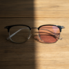Vicky Pink Photochromic Lens Glasses - Silver Browline TR90 Frame - Lifestyle Vicky Pink Photochromic Lens Glasses - Silver Browline TR90 Frame