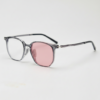 Yetta Pink Photochromic Lens Glasses - Transparent gray Geometric TR90 Frame
