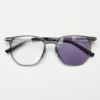 Yetta Purple Photochromic Lens Glasses - Transparent gray Geometric TR90 Frame - Front View Yetta Purple Photochromic Lens Glasses - Transparent gray Geometric TR90 Frame