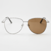 Zoe Brown Photochromic Lens Glasses - Silver Aviator Metal Frame - Front View Zoe Brown Photochromic Lens Glasses - Silver Aviator Metal Frame