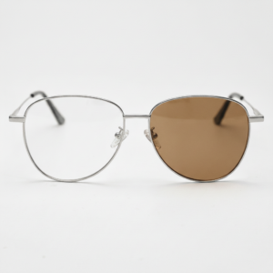 Zoe Brown Photochromic Lens Glasses - Silver Aviator Metal Frame